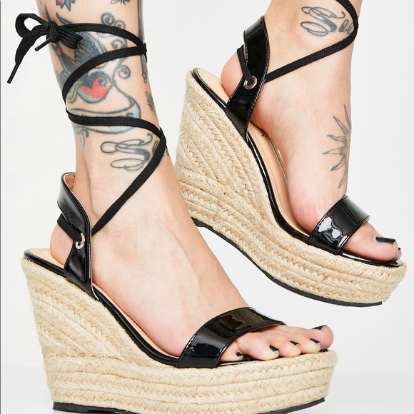 DOLLS KILL Liliana platform sandal wedges - Picture 1 of 3